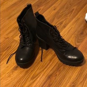 Heeled combat boots